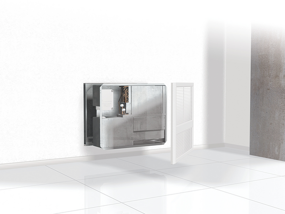 Rendering Zehnder Dew 200 Comfortable indoor ventilation Front view