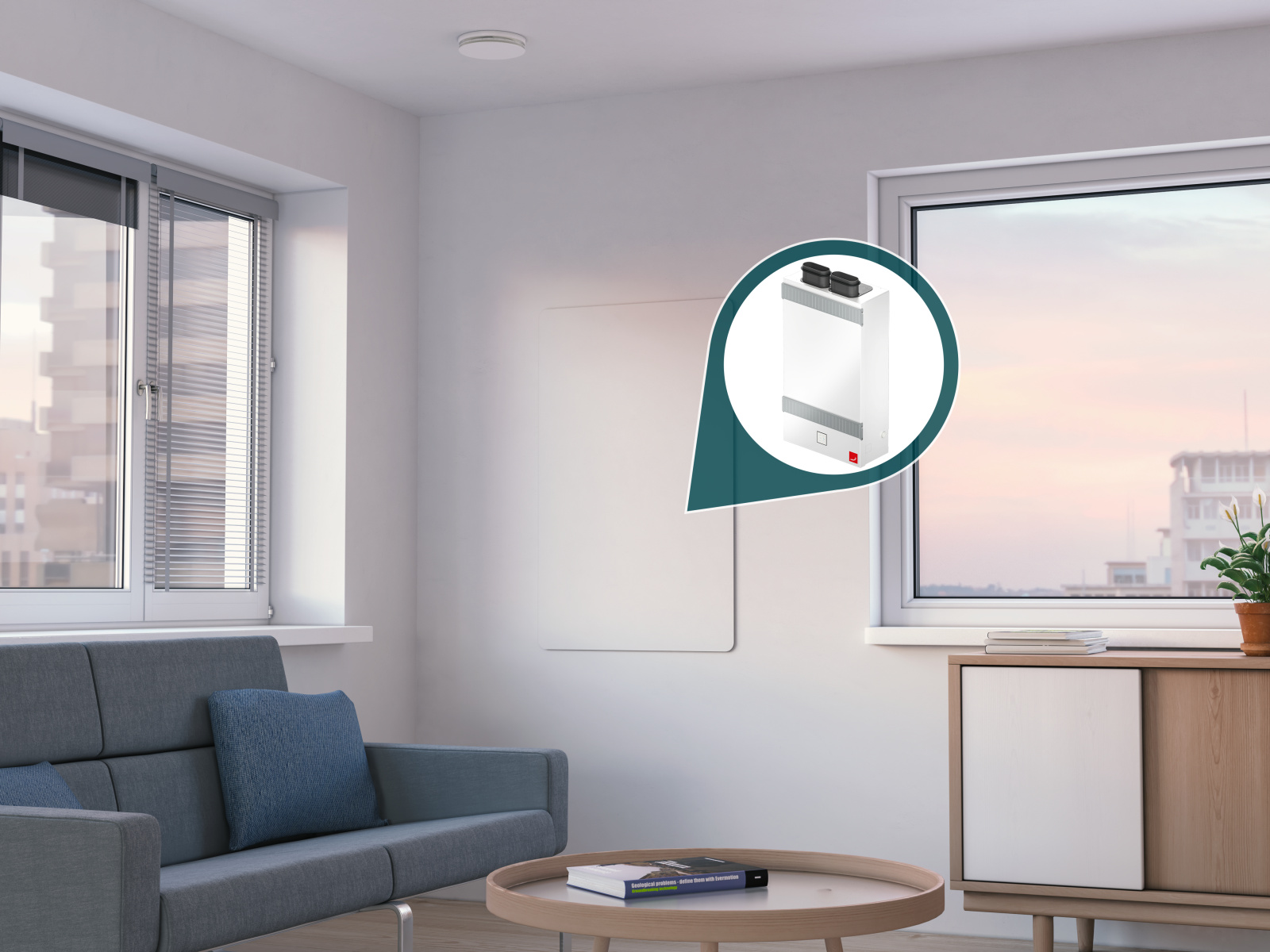 CA Fit 100, milieu, Livingroom, Design Cover, comfo Valve Luna,